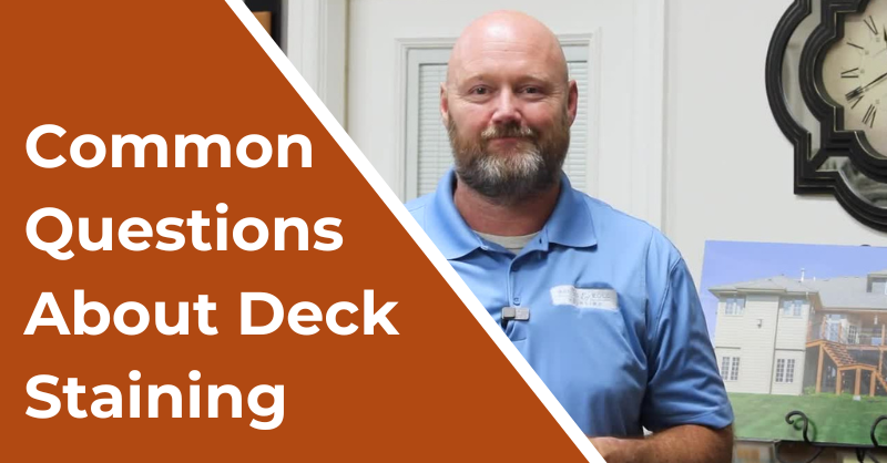 Bill Carlson answering common questions about deck staining in Omaha.